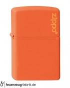 Zippo Orange Regular with Logo